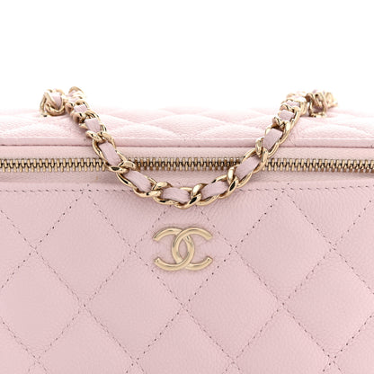 Chanel Caviar Quilted Small Tiny CC Vanity Case With Chain Light Pink 7 of 10