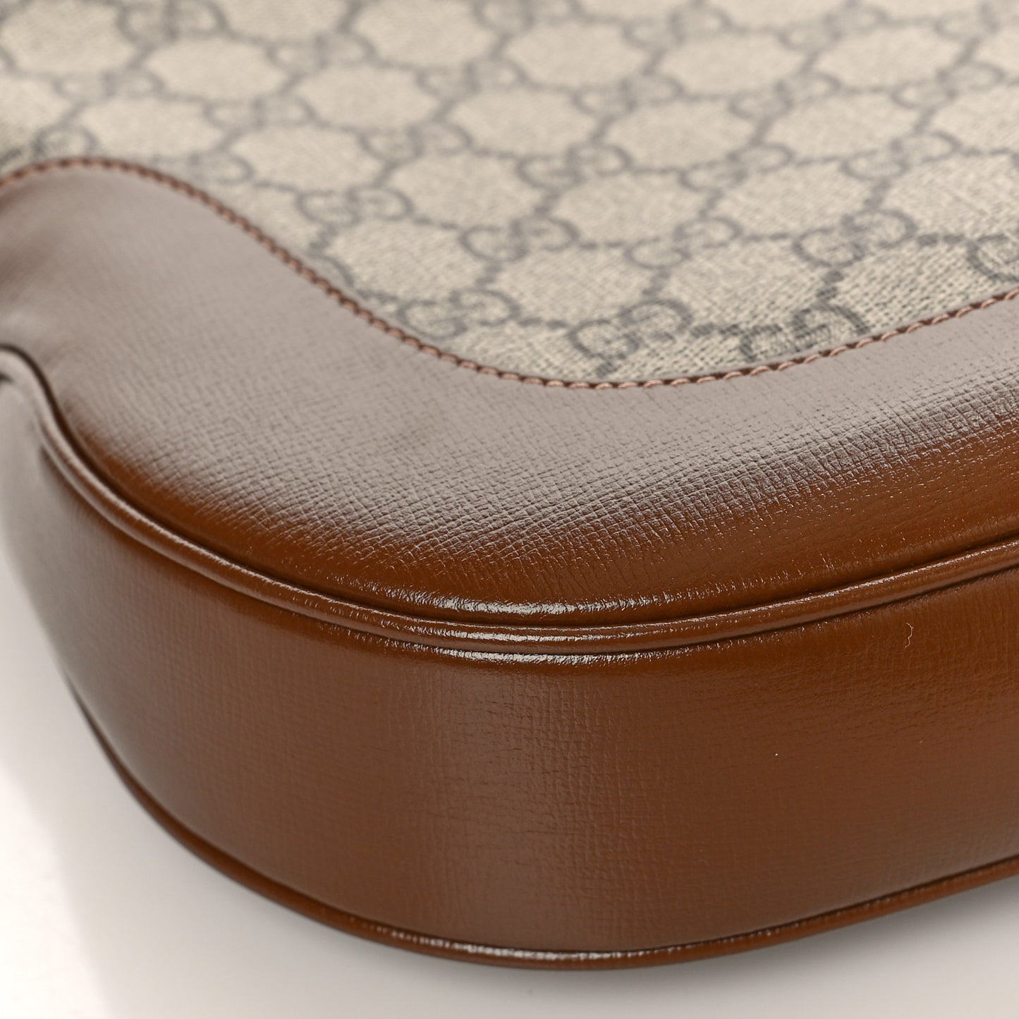 GG Supreme Monogram Azalea Calfskin Web Medium Jackie 1961 Hobo Beige Ebony Brown Sugar