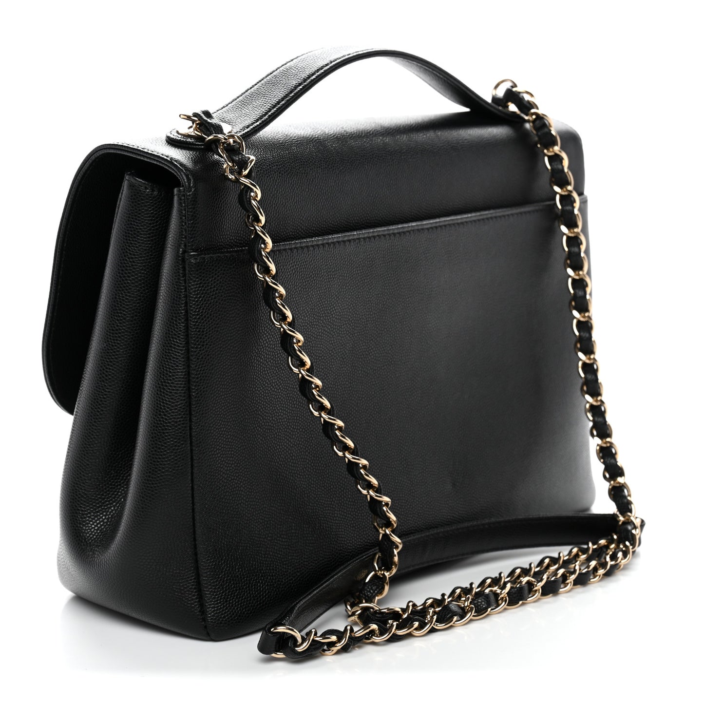 Caviar Quilted Large Business Affinity Flap Black