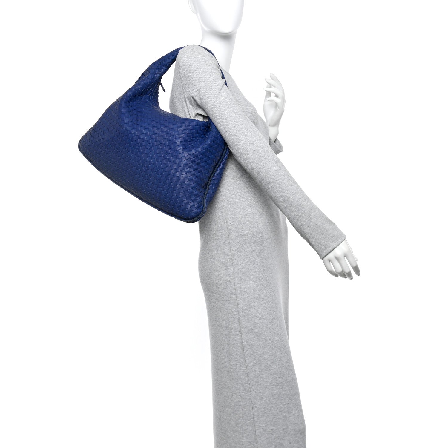 Bottega Veneta Nappa Intrecciato Large Veneta Hobo Baltic Blue 2 of 11