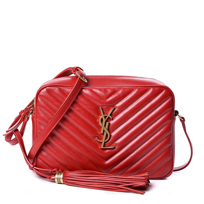 Saint Laurent Calfskin Matelasse Monogram Lou Camera Bag Eros Red 1 of 10