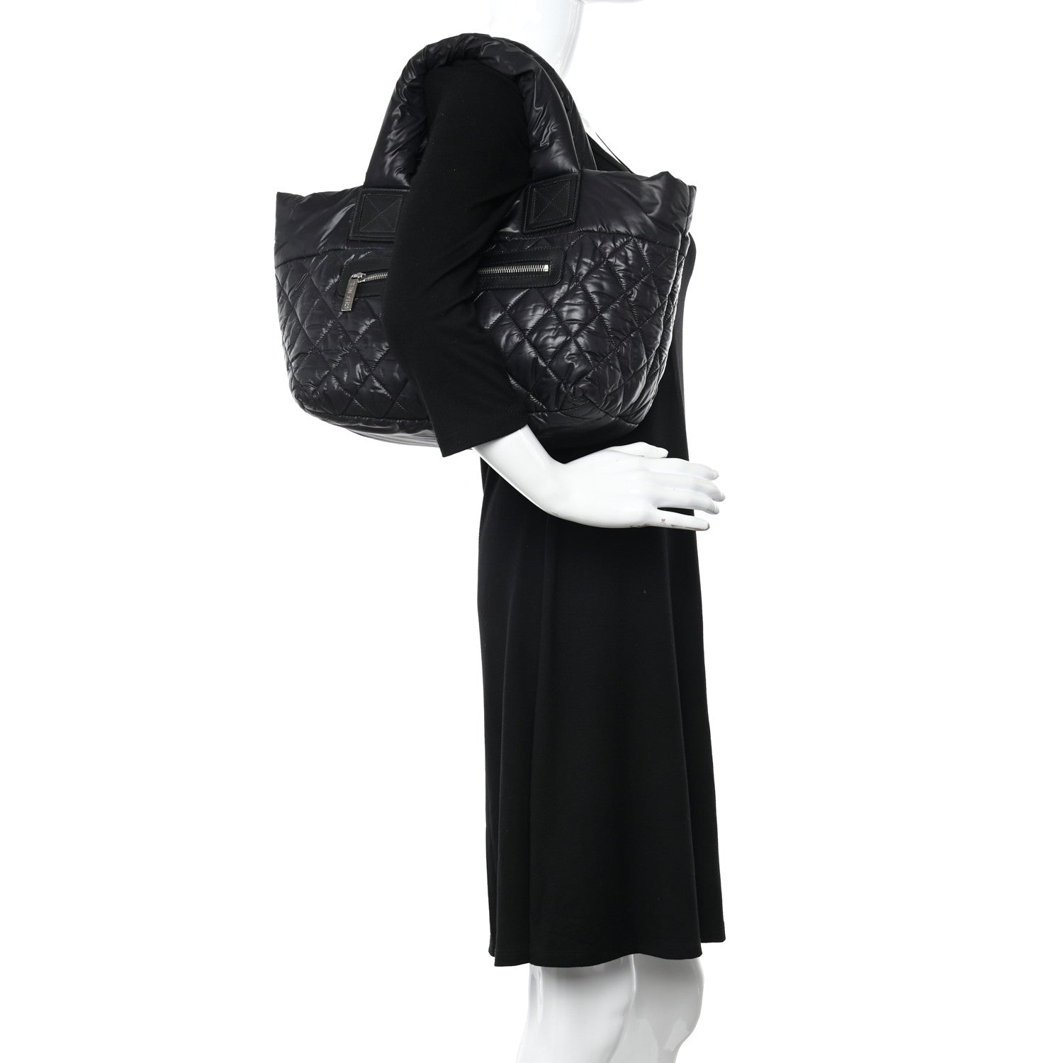 Chanel Nylon Quilted Small Coco Cocoon Tote Black 2 of 9