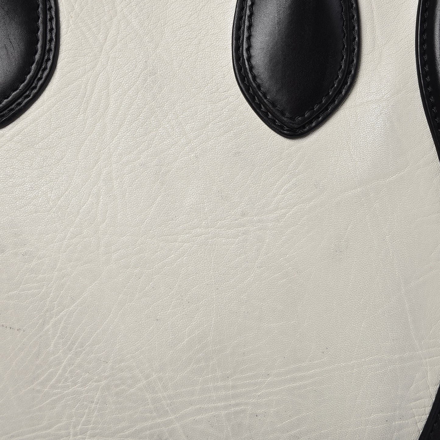 Elephant Calfskin Mini Bi-Color Luggage Black White