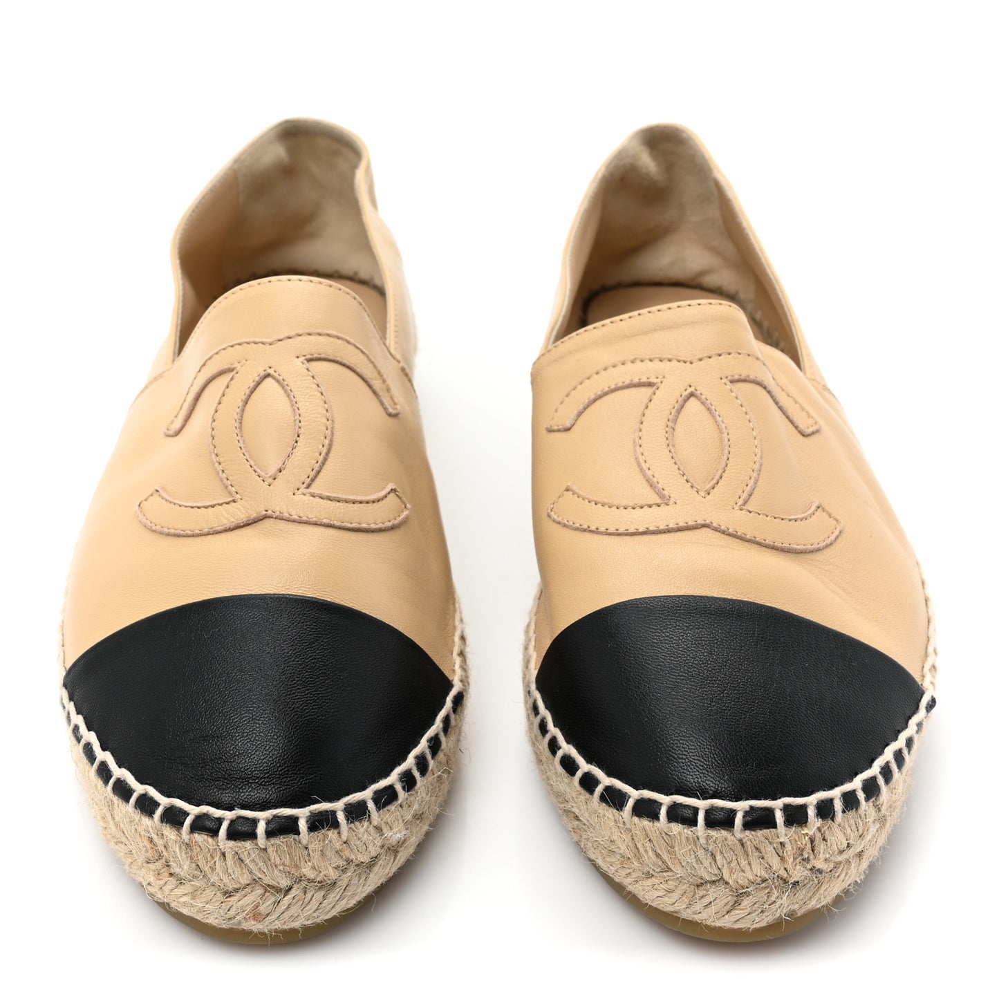 Lambskin CC Espadrilles 39 Beige Black