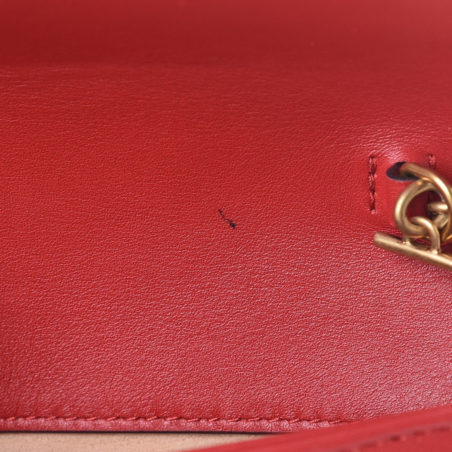 Gucci Calfskin Matelasse Super Mini GG Marmont Shoulder Bag Hibiscus Red 9 of 12