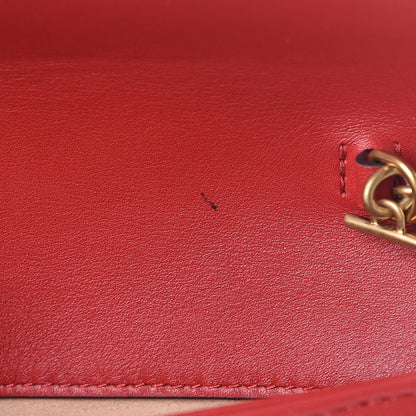 Gucci Calfskin Matelasse Super Mini GG Marmont Shoulder Bag Hibiscus Red 9 of 12