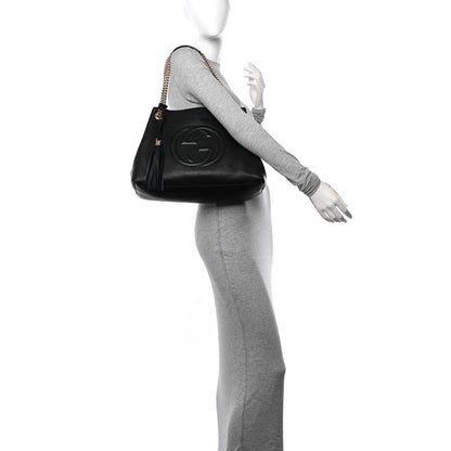 Gucci Pebbled Calfskin Medium Soho Chain Shoulder Bag Black 2 of 10