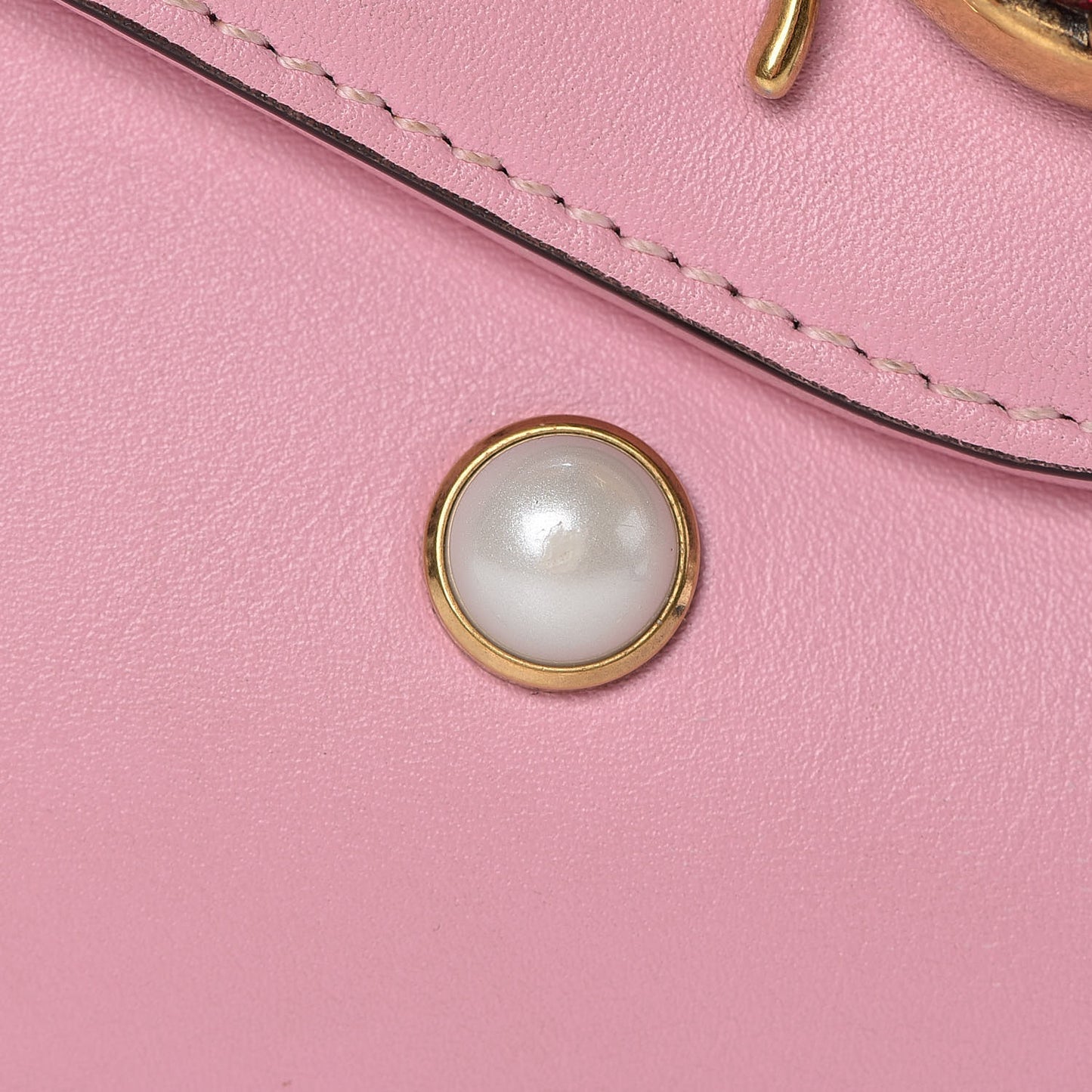 Nappa Pearl Studded Mini Queen Margaret Broadway Shoulder Bag Sugar Pink