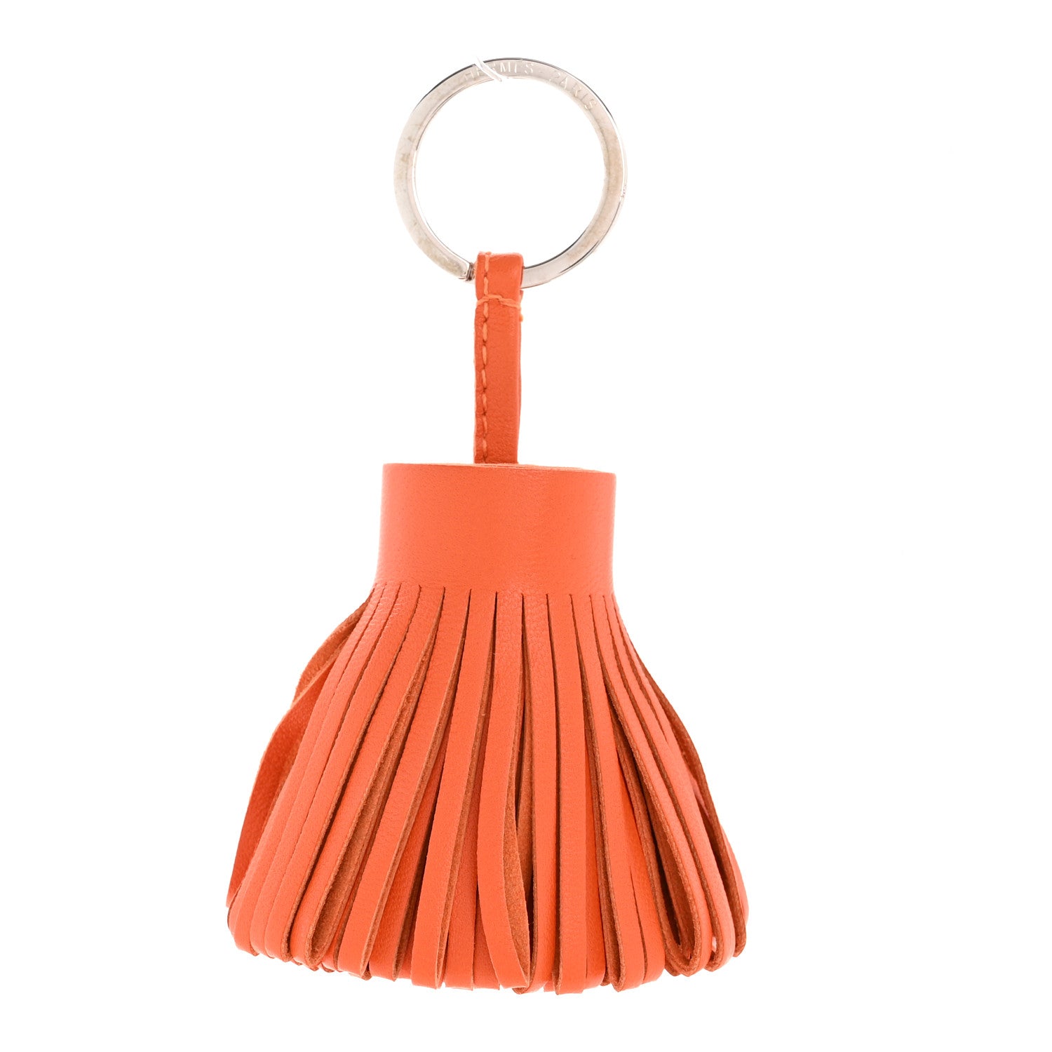 Hermes Lambskin Carmen Tassel Key Holder Orange 1 of 5