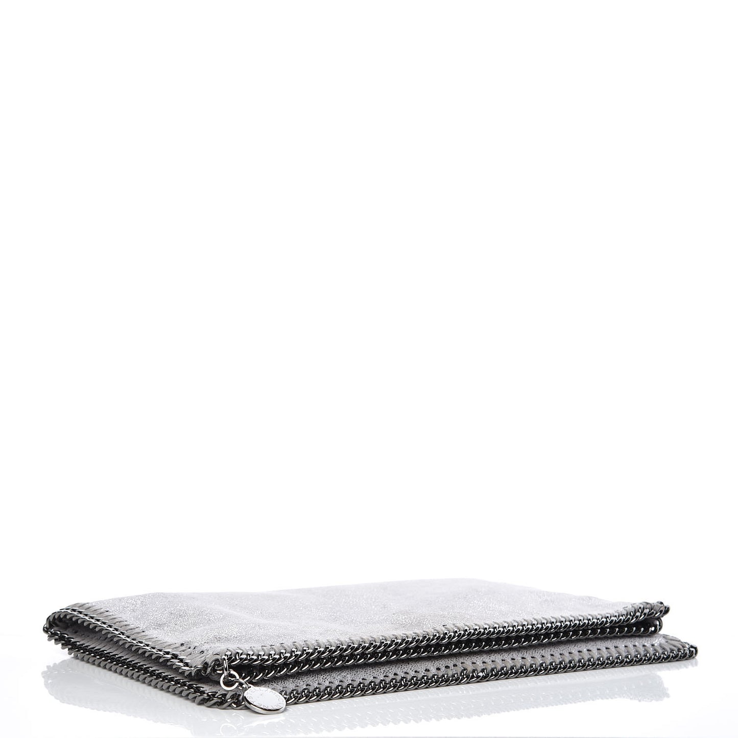 Shaggy Deer Falabella Fold Over Clutch Silver