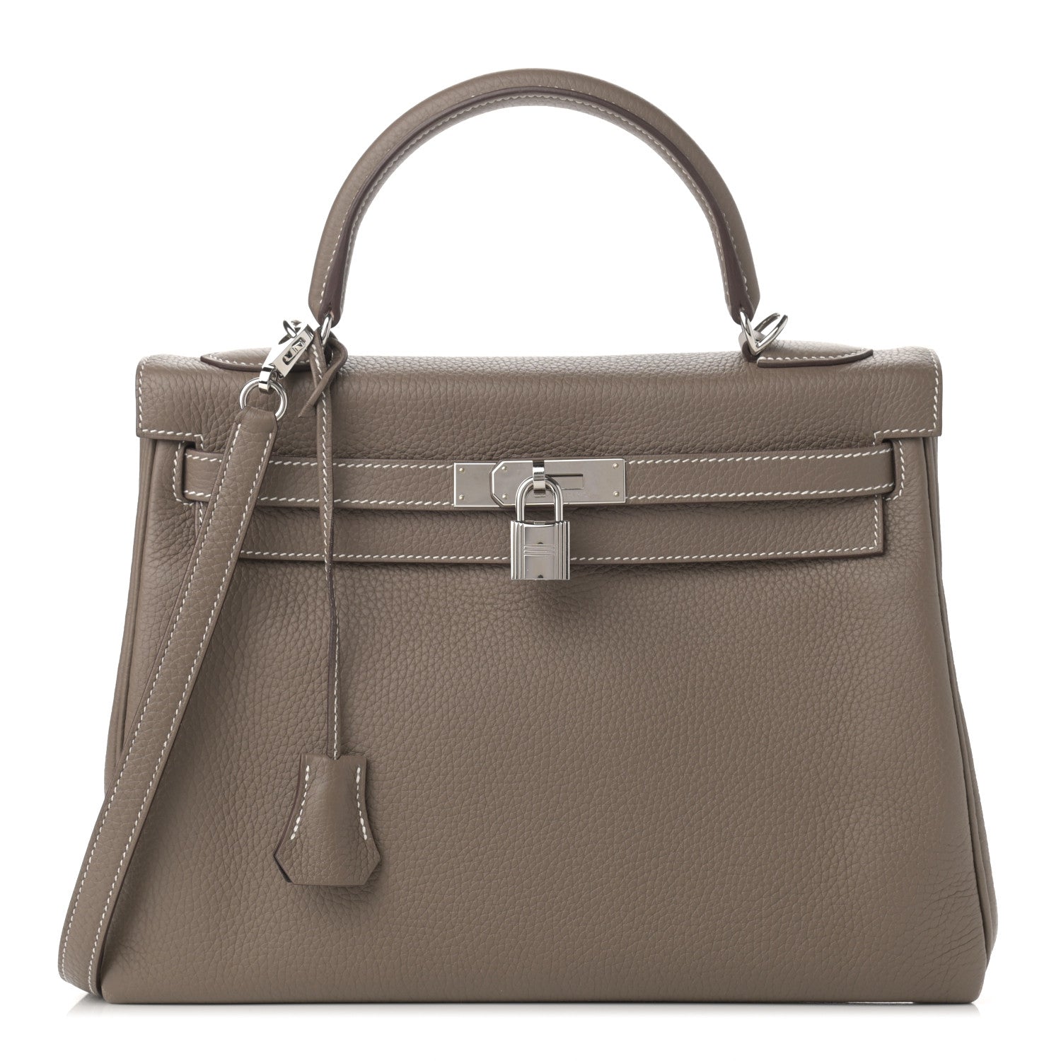 Hermes Togo Horseshoe Kelly Retourne 32 Etoupe Macassar 1 of 24