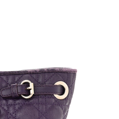 Christian Dior Coated Canvas Cannage Medium Panarea Tote Purple 13 of 20