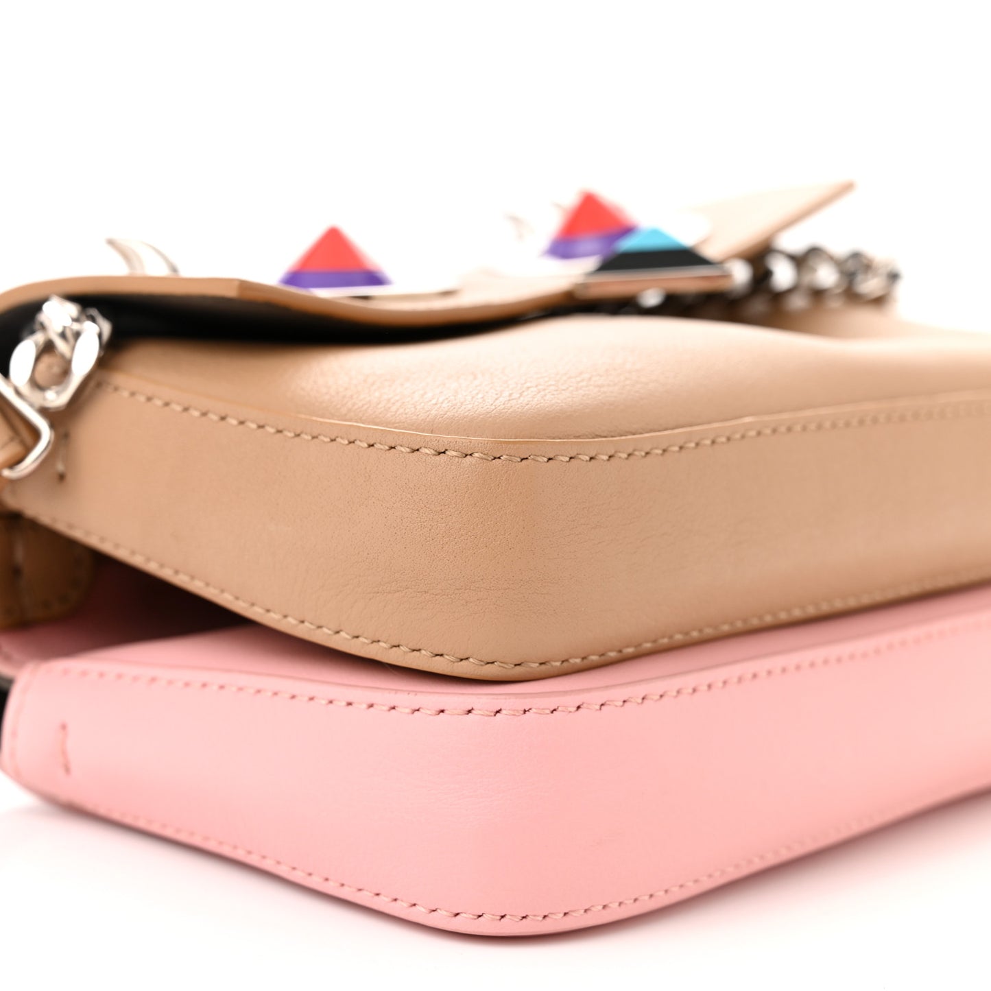 Vitello Dolce Hypnoteyes Micro Double Baguette Cuoio Bubblegum Multicolor