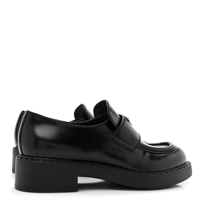 Prada Spazzolato Metal Triangle Logo 50mm Loafers 38.5 Black 4 of 9