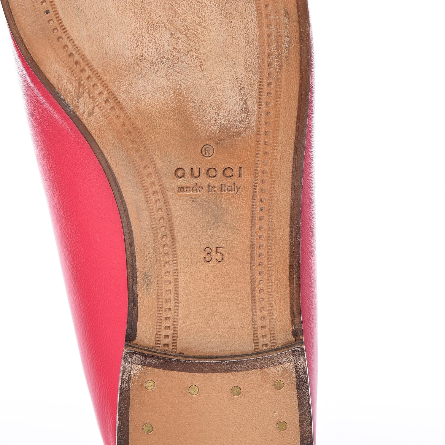 Gucci Lambskin Womens Brixton Horsebit Loafers 35 Hot Pink 8 of 16