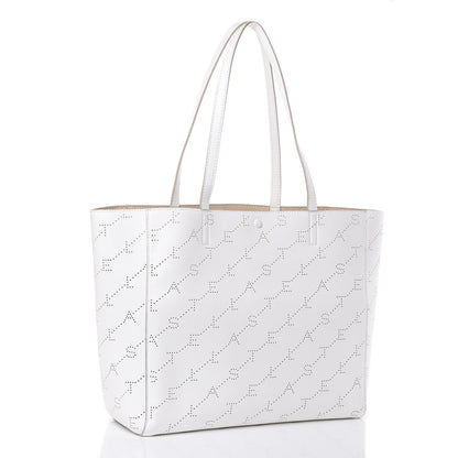 Stella McCartney Eco Alter Nappa Perforated Logo Tote Optical White 3 of 8