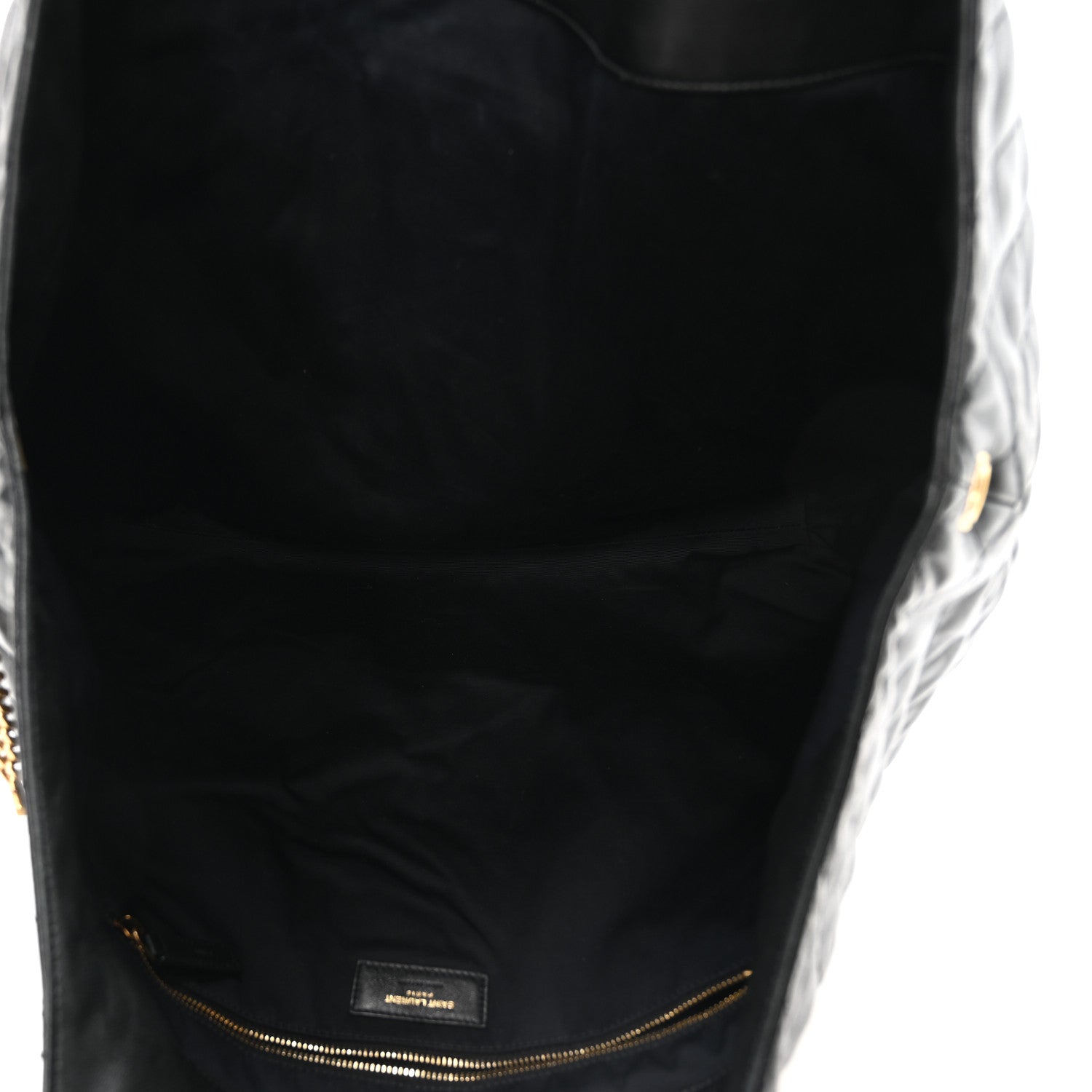 Saint Laurent Lambskin Quilted Maxi Icare Shopping Tote Black 4 of 9