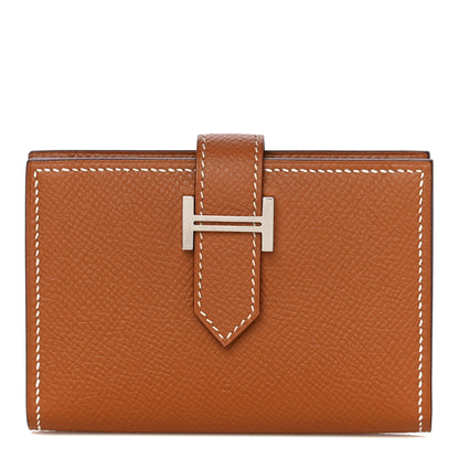 Hermes Epsom Bearn Card Holder Wallet Gold 1 of 14