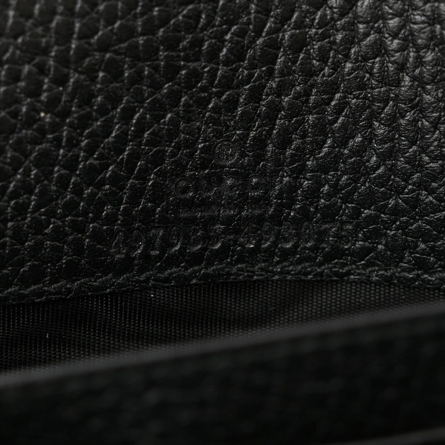Calfskin Mini GG Marmont Chain Wallet Black