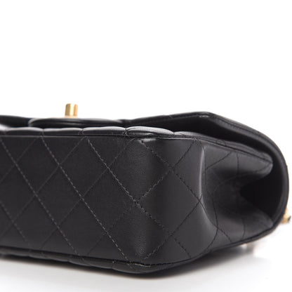 Chanel Lambskin Quilted Mini Top Handle Rectangular Flap Black 7 of 11