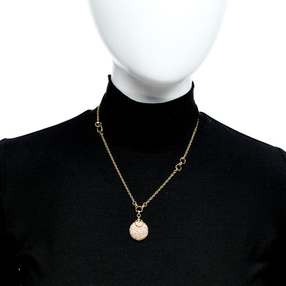Gucci 18K Yellow Gold Diamond Horsebit Round Pendant Necklace 2 of 5