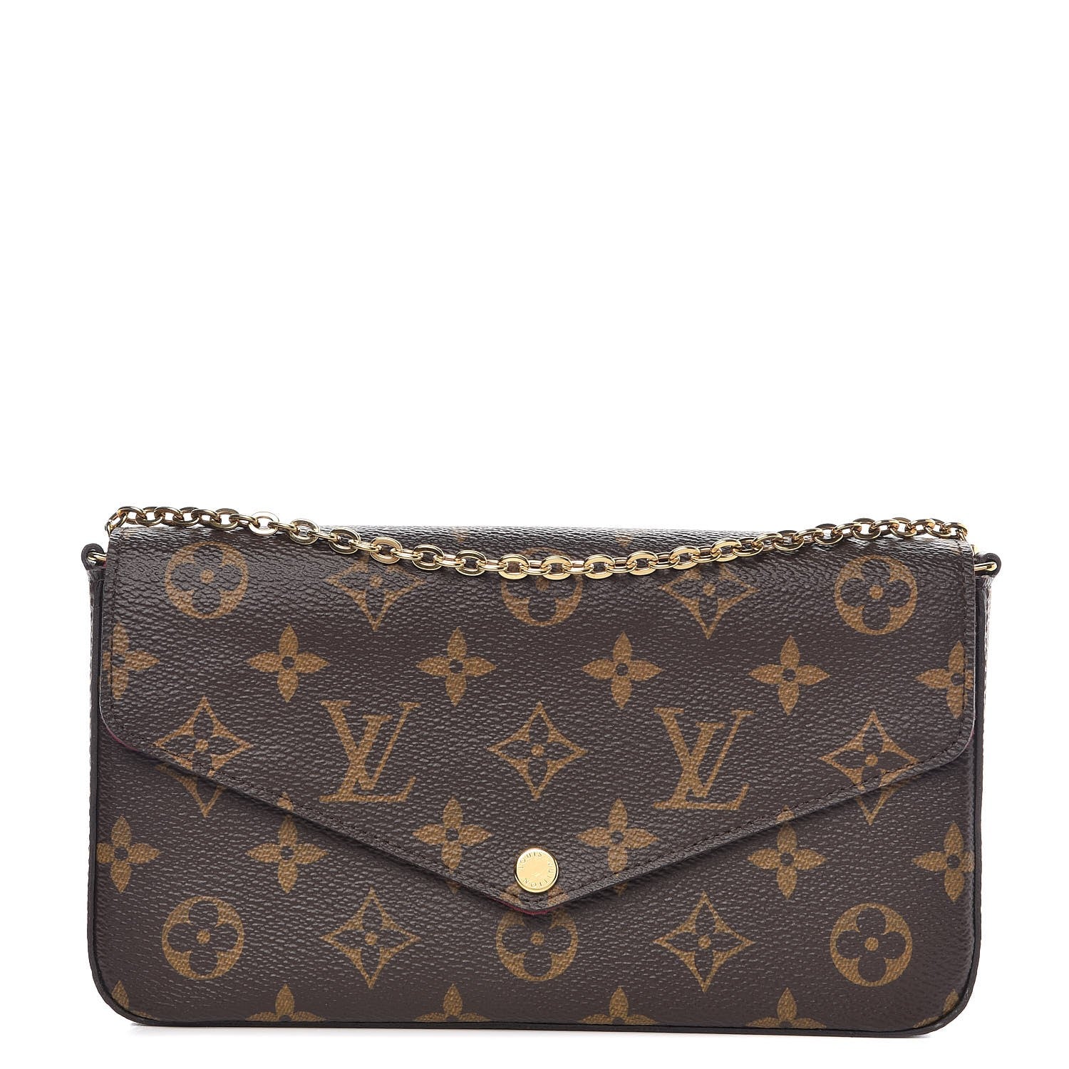 Louis Vuitton Monogram Pochette Felicie Chain Wallet Fuchsia 1 of 11