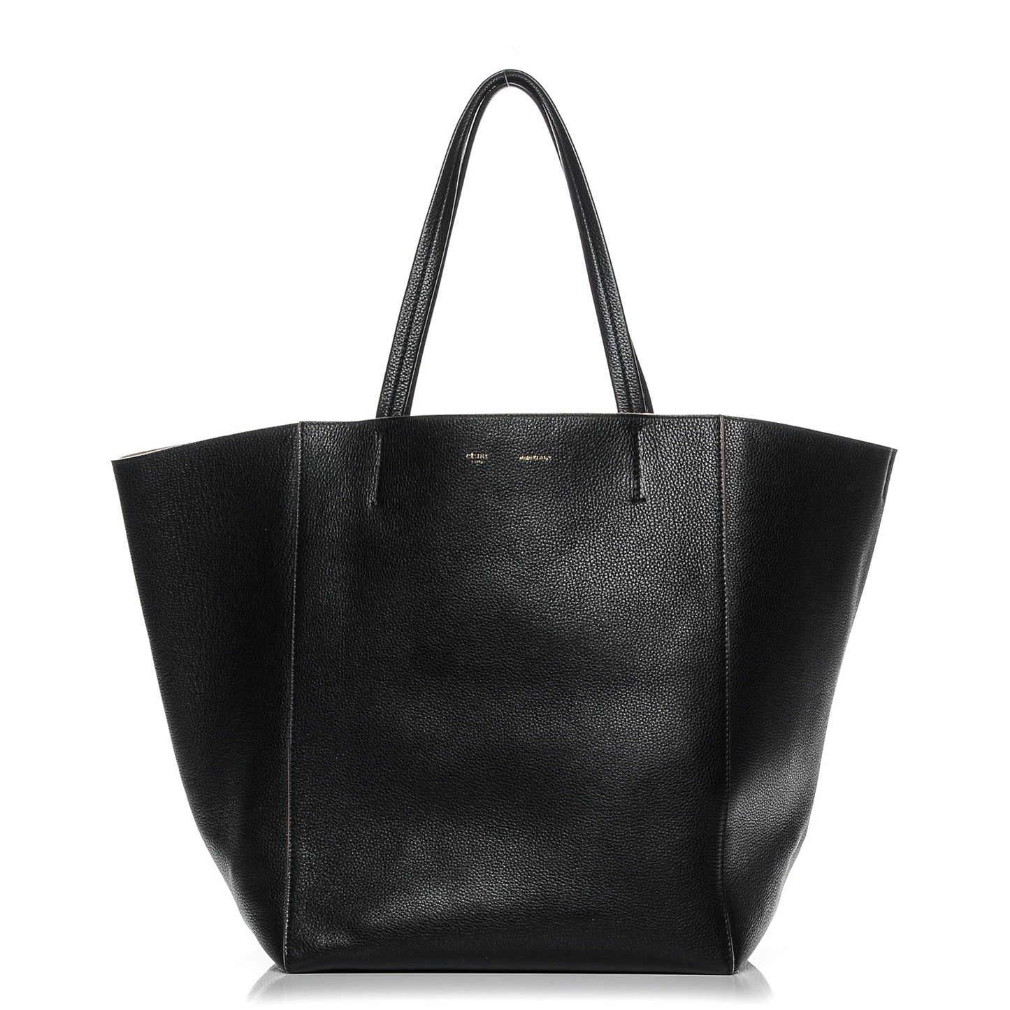 Grained Calfskin Medium Horizontal Cabas Phantom Black