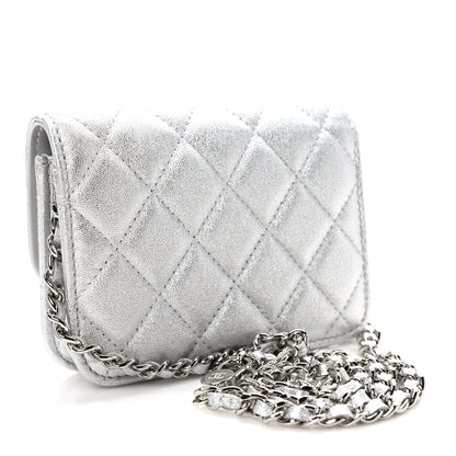 Chanel Metallic Goatskin Quilted Star Flap Waist Belt Bag Silver 3 of 10