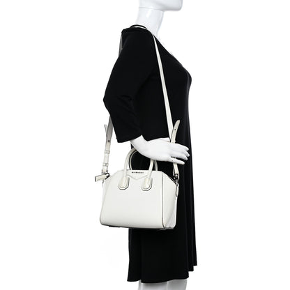 Givenchy Crinkled Patent Calfskin Mini Antigona White 2 of 20