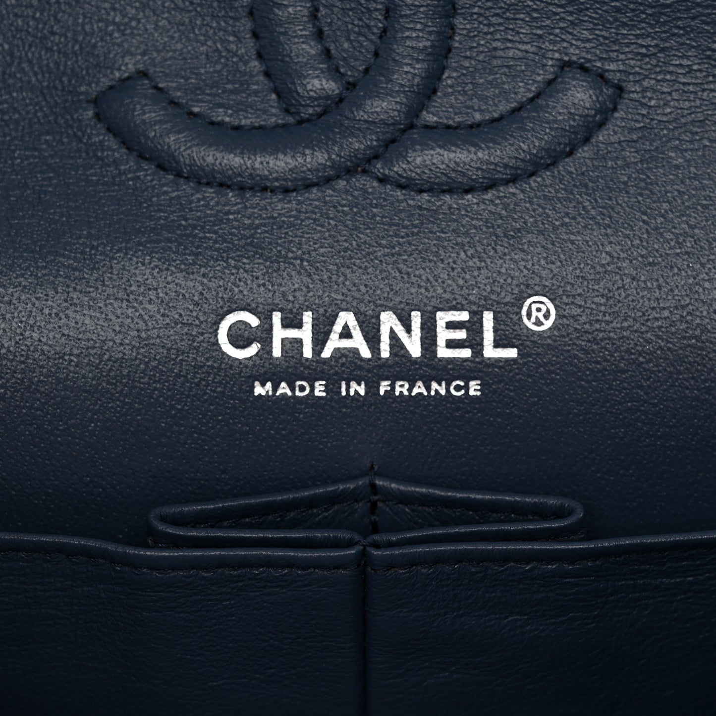 Caviar Quilted Small Double Flap Blue
