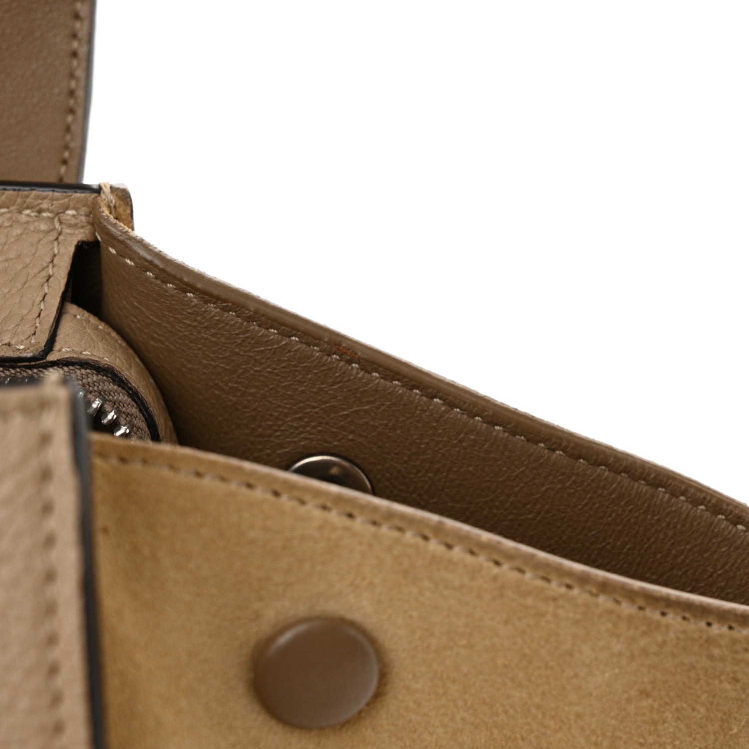 Celine Drummed Calfskin Suede Small Trapeze Dune 11 of 12
