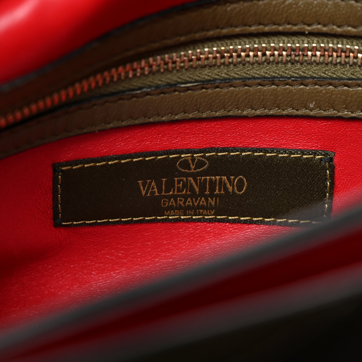 Valentino Garavani Nappa Canvas Camouflage Rockstud Wristlet Clutch Verde Rouge 7 of 11