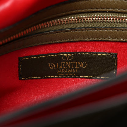 Valentino Garavani Nappa Canvas Camouflage Rockstud Wristlet Clutch Verde Rouge 7 of 11