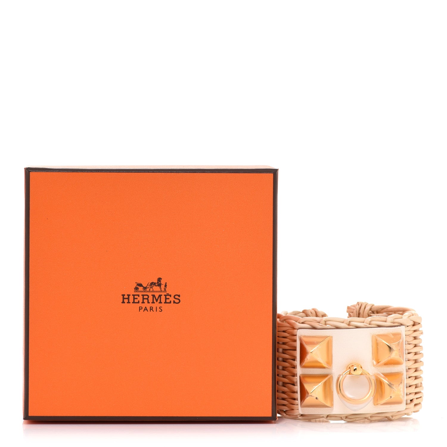 Hermes Barenia Osier Collier De Chien CDC Picnic Bracelet T2 Nata 7 of 7