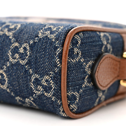Gucci New Denim GG Monogram Dollar Calfskin Mini Ophidia Shoulder Bag Blue Tea Cuir Epilog 10 of 10