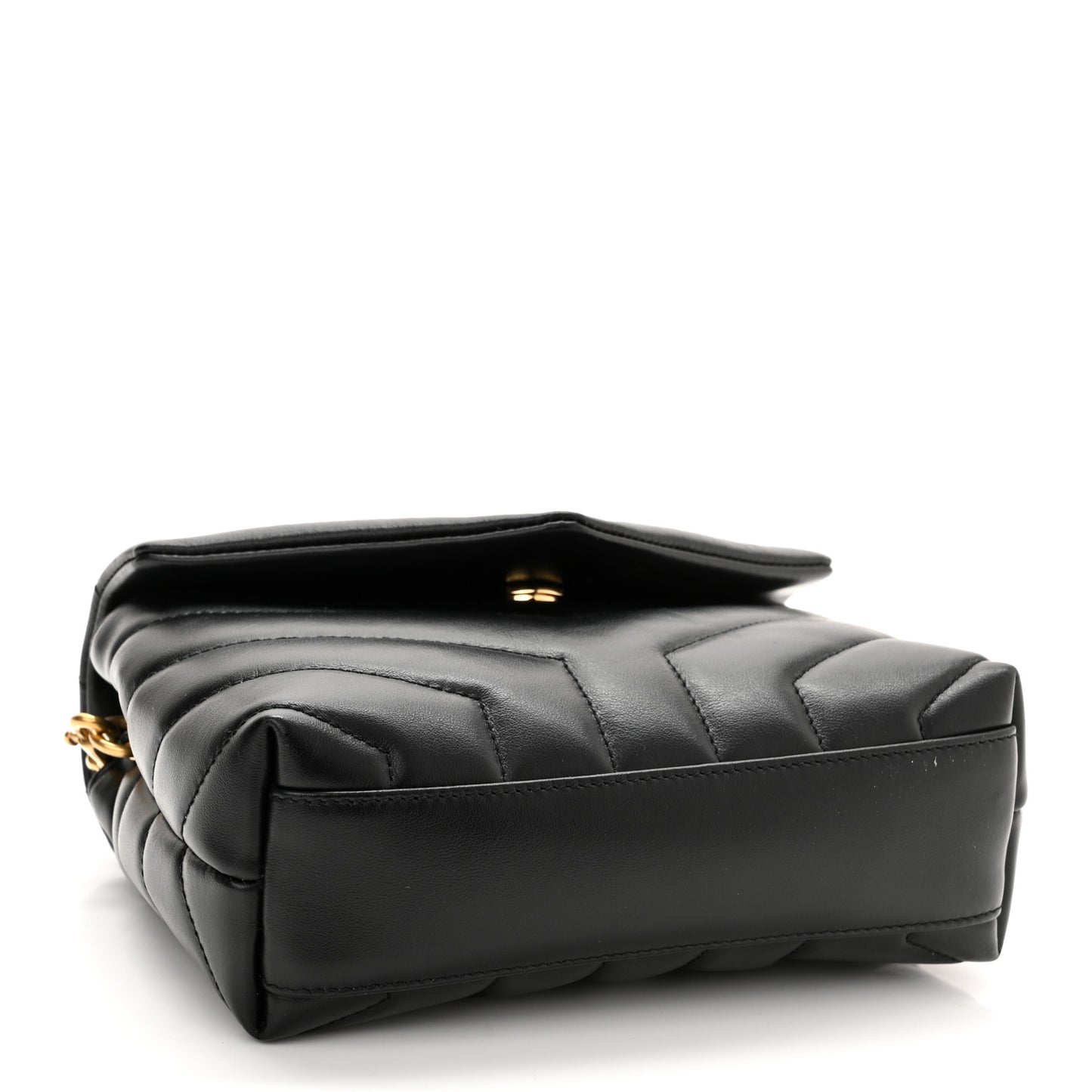 Calfskin Y Quilted Monogram Toy Loulou Crossbody Bag Black