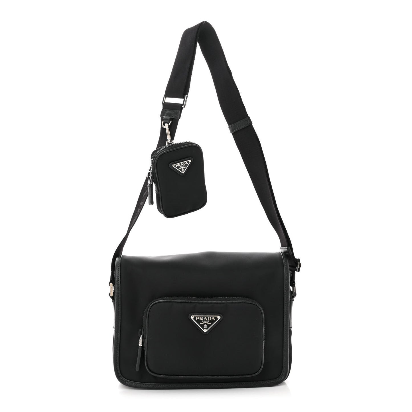 Tessuto Nylon Saffiano Re-Edition 2005 Shoulder Bag Black