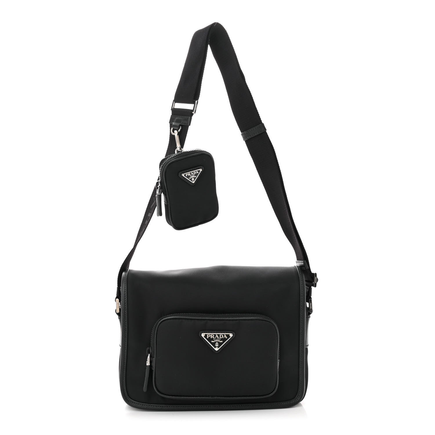 Prada Tessuto Nylon Saffiano Re-Edition 2005 Shoulder Bag Black 1 of 10