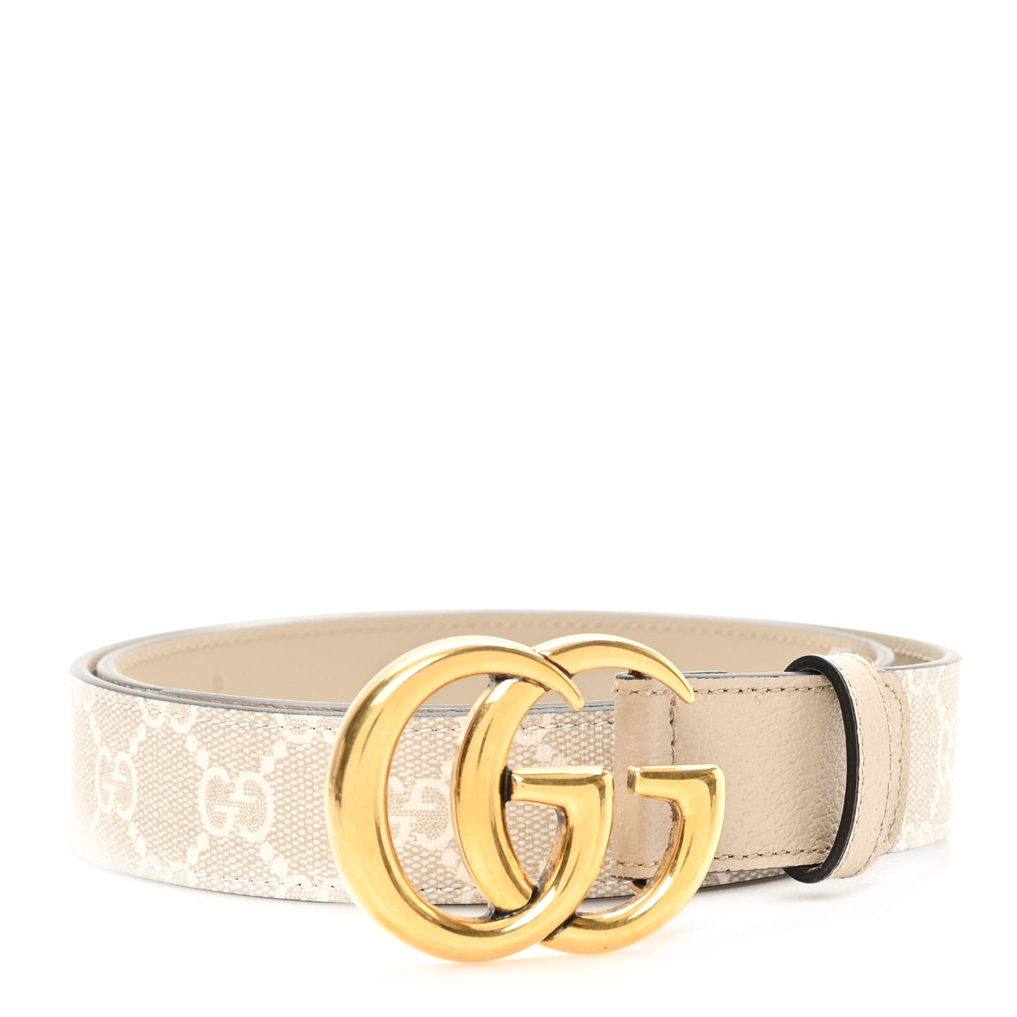 GG Supreme Monogram Matte Plutone Calfskin Double G 40mm Belt 90 36 Beige Ebony Mystic White