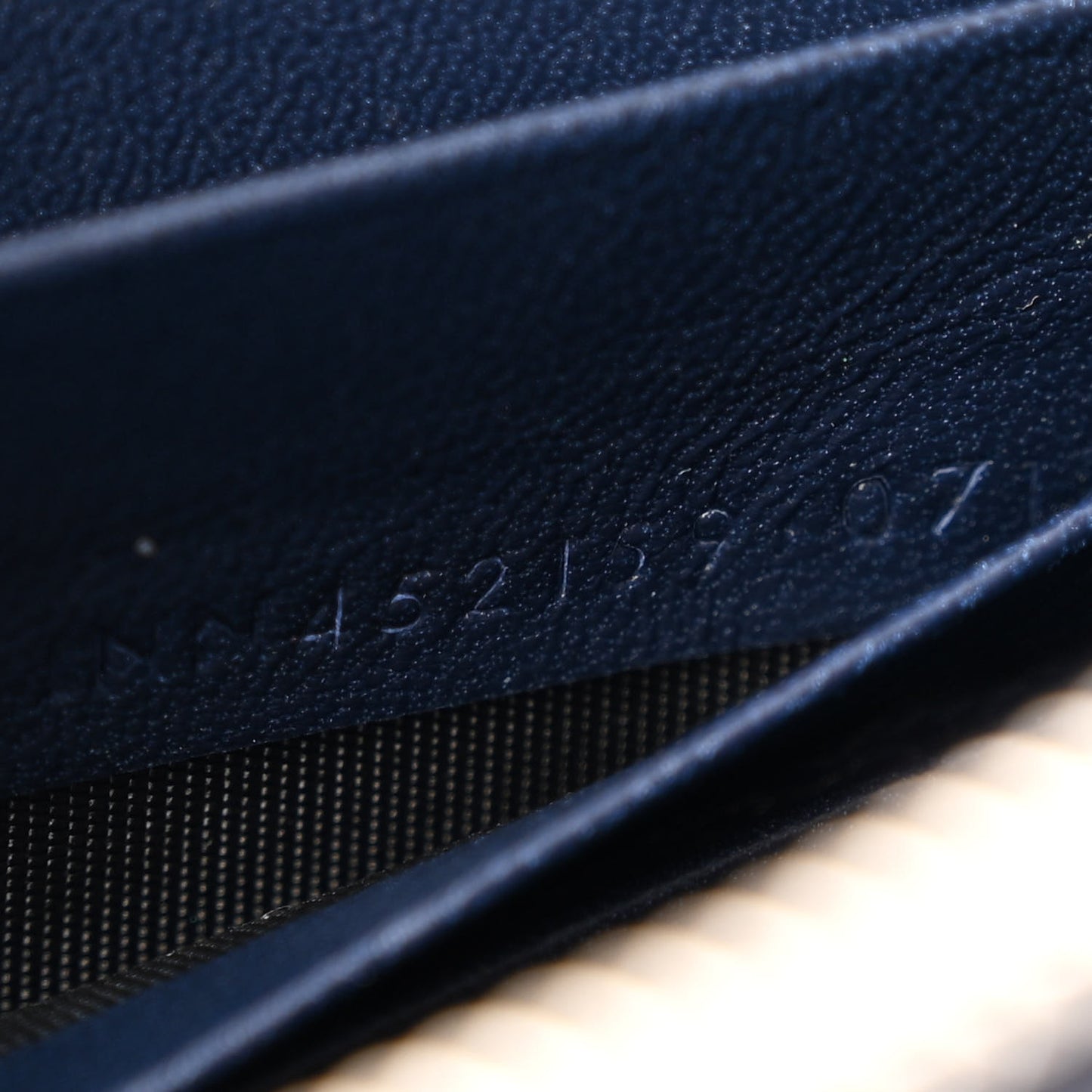 Calfskin Crocodile Embossed Kate Monogram Tassel Chain Wallet Deep Marine