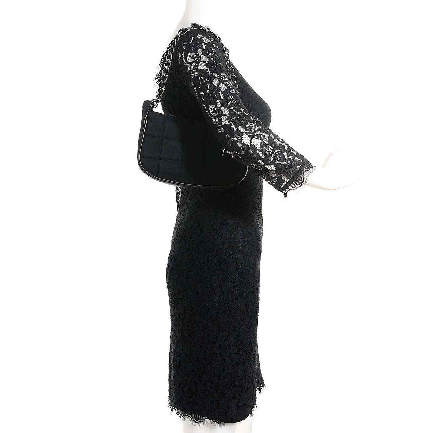 Nylon Quilted Pochette Black