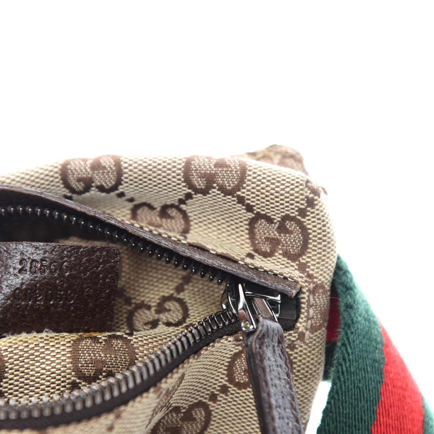 GG Monogram Double Pocket Belt Bag Dark Brown