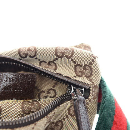 Gucci GG Monogram Double Pocket Belt Bag Dark Brown 11 of 12