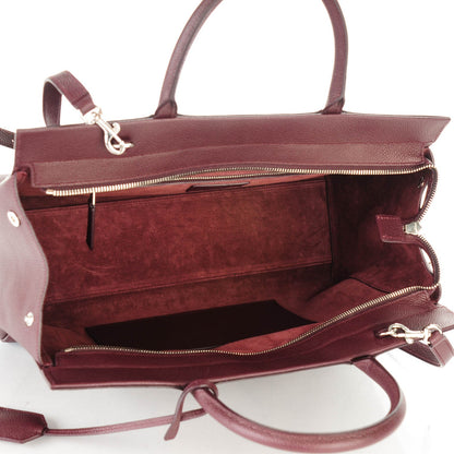 Saint Laurent Grained Calfskin Medium Cabas Rive Gauche Bordeaux 5 of 7
