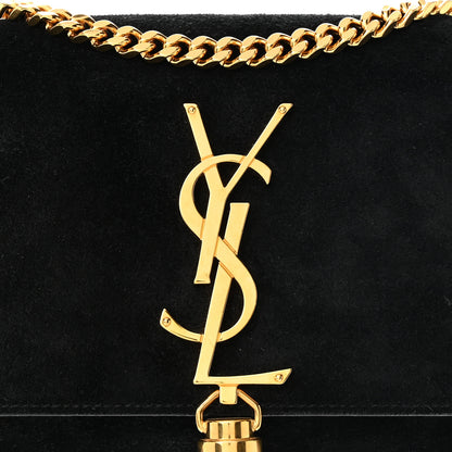 Saint Laurent Suede Small Classic Monogram Kate Tassel Satchel Black 8 of 12