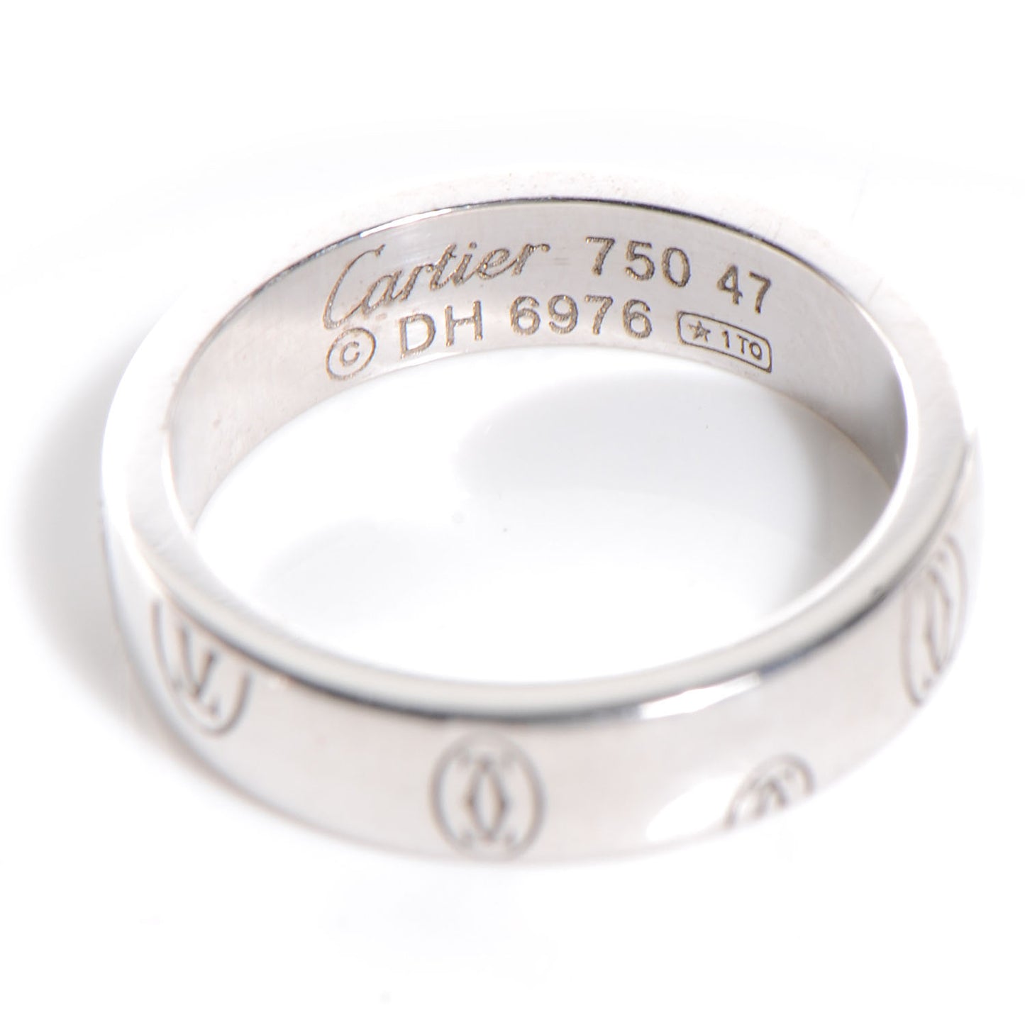18k White Gold Happy Birthday Band 47 US 4