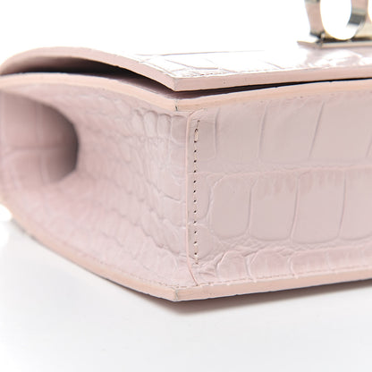 Alexander McQueen Calfskin Crocodile Embossed Knuckle Shoulder Bag Light Pink 9 of 14