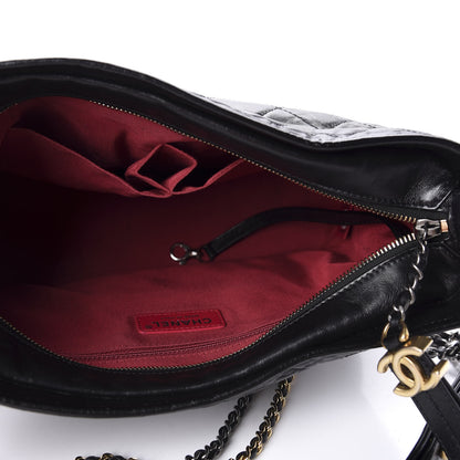 Chanel Aged Calfskin Quilted Medium Gabrielle Hobo Black 5 of 11