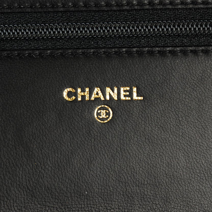 Chanel Lambskin Quilted Boy Wallet On Chain WOC Black 5 of 8