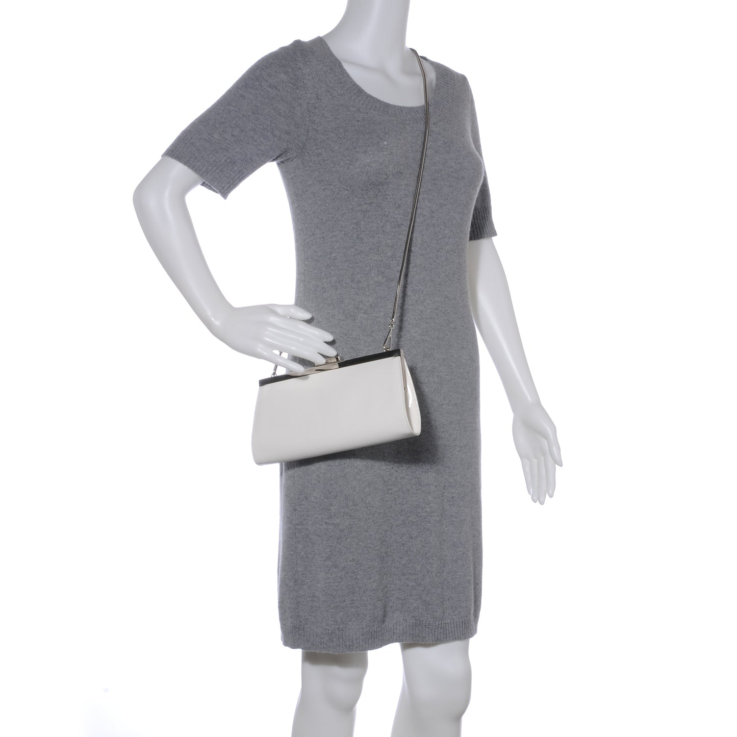 Patent Small Clutch Bag White